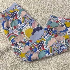 Boden Colorful Kids Leggings with Rainbows and Stars